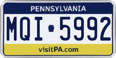 PA license plate MQI5992
