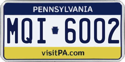 PA license plate MQI6002