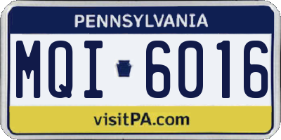 PA license plate MQI6016