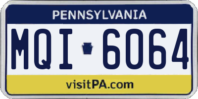 PA license plate MQI6064