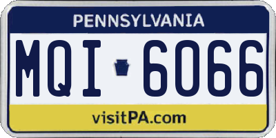 PA license plate MQI6066