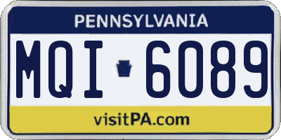 PA license plate MQI6089