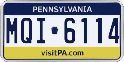 PA license plate MQI6114