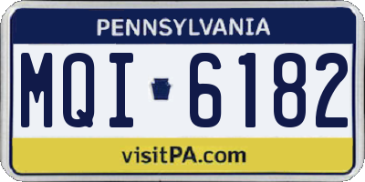 PA license plate MQI6182