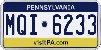 PA license plate MQI6233