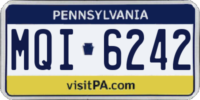 PA license plate MQI6242