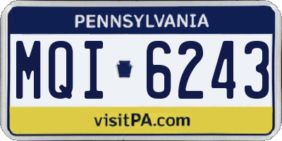 PA license plate MQI6243