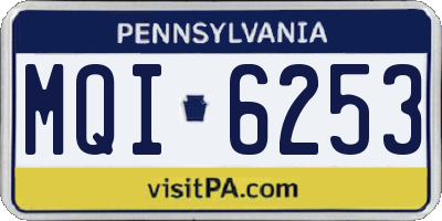 PA license plate MQI6253