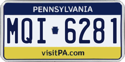 PA license plate MQI6281