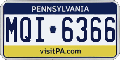 PA license plate MQI6366