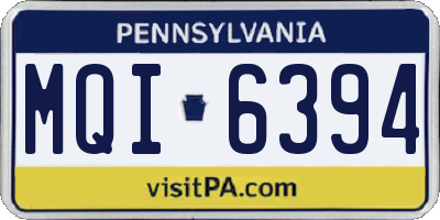 PA license plate MQI6394
