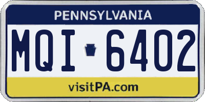 PA license plate MQI6402