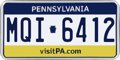 PA license plate MQI6412