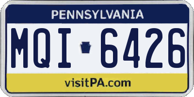 PA license plate MQI6426