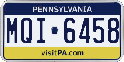 PA license plate MQI6458