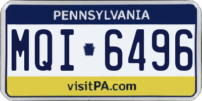PA license plate MQI6496
