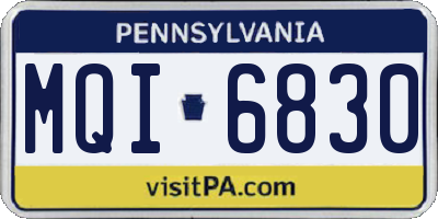 PA license plate MQI6830