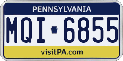 PA license plate MQI6855