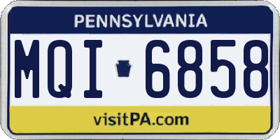 PA license plate MQI6858