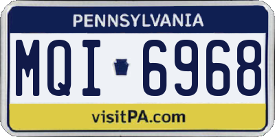 PA license plate MQI6968