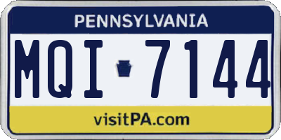 PA license plate MQI7144