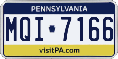 PA license plate MQI7166