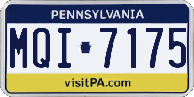 PA license plate MQI7175