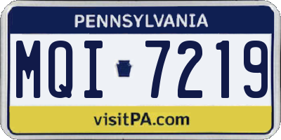 PA license plate MQI7219
