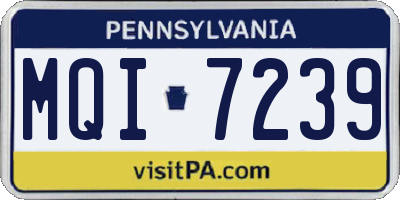 PA license plate MQI7239