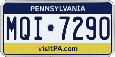 PA license plate MQI7290