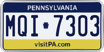 PA license plate MQI7303