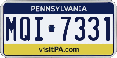 PA license plate MQI7331