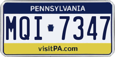 PA license plate MQI7347