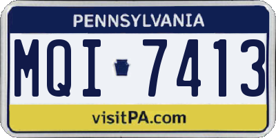 PA license plate MQI7413