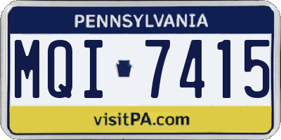 PA license plate MQI7415