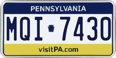 PA license plate MQI7430