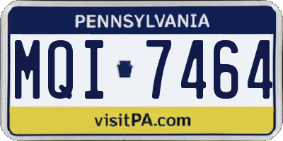 PA license plate MQI7464