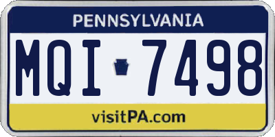 PA license plate MQI7498