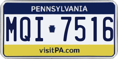 PA license plate MQI7516