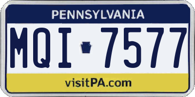 PA license plate MQI7577