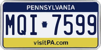 PA license plate MQI7599