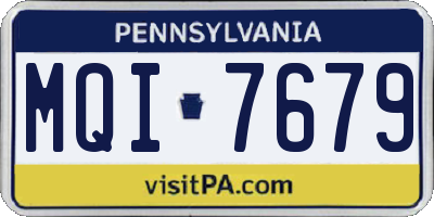 PA license plate MQI7679
