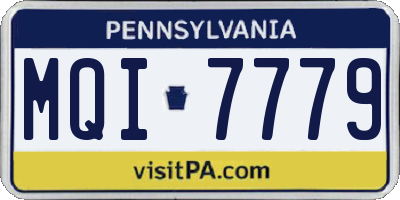 PA license plate MQI7779