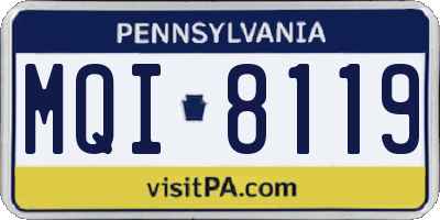 PA license plate MQI8119