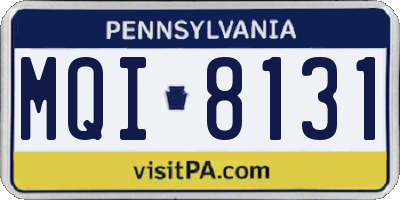 PA license plate MQI8131