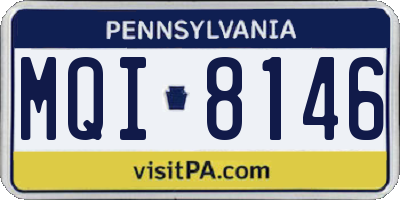PA license plate MQI8146