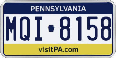PA license plate MQI8158