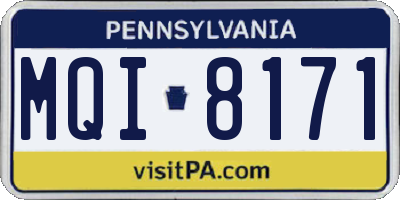 PA license plate MQI8171