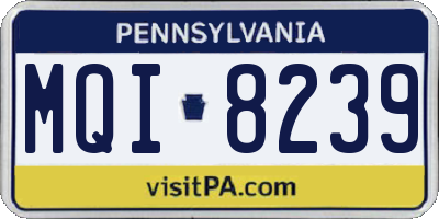 PA license plate MQI8239