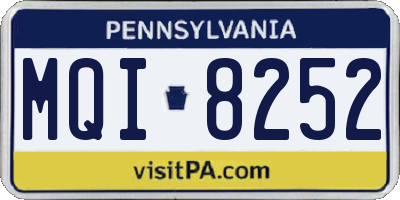 PA license plate MQI8252